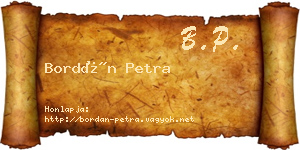 Bordán Petra névjegykártya